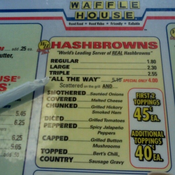 waffle house calories counter