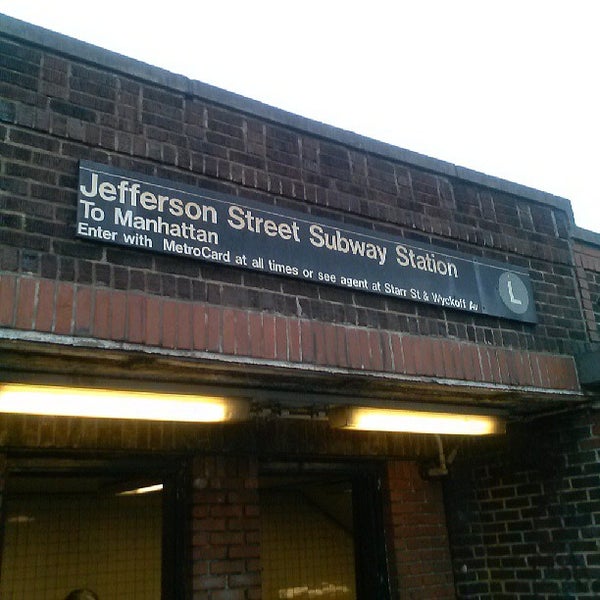 MTA Subway Jefferson St (L) Metro Station in Bushwick